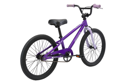 Explorer S 20" Kids Bike in purple on rear angle from Reid Cycles Australia