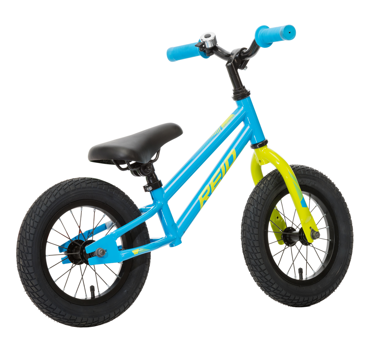 Explorer S Kids Balance Bike in Blue on rear angle from Reid Cycles Australia