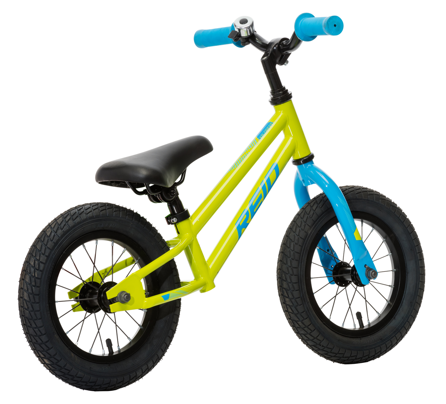 Explorer S Kids Balance Bike in Lime on rear angel from Reid Cycles Australia 