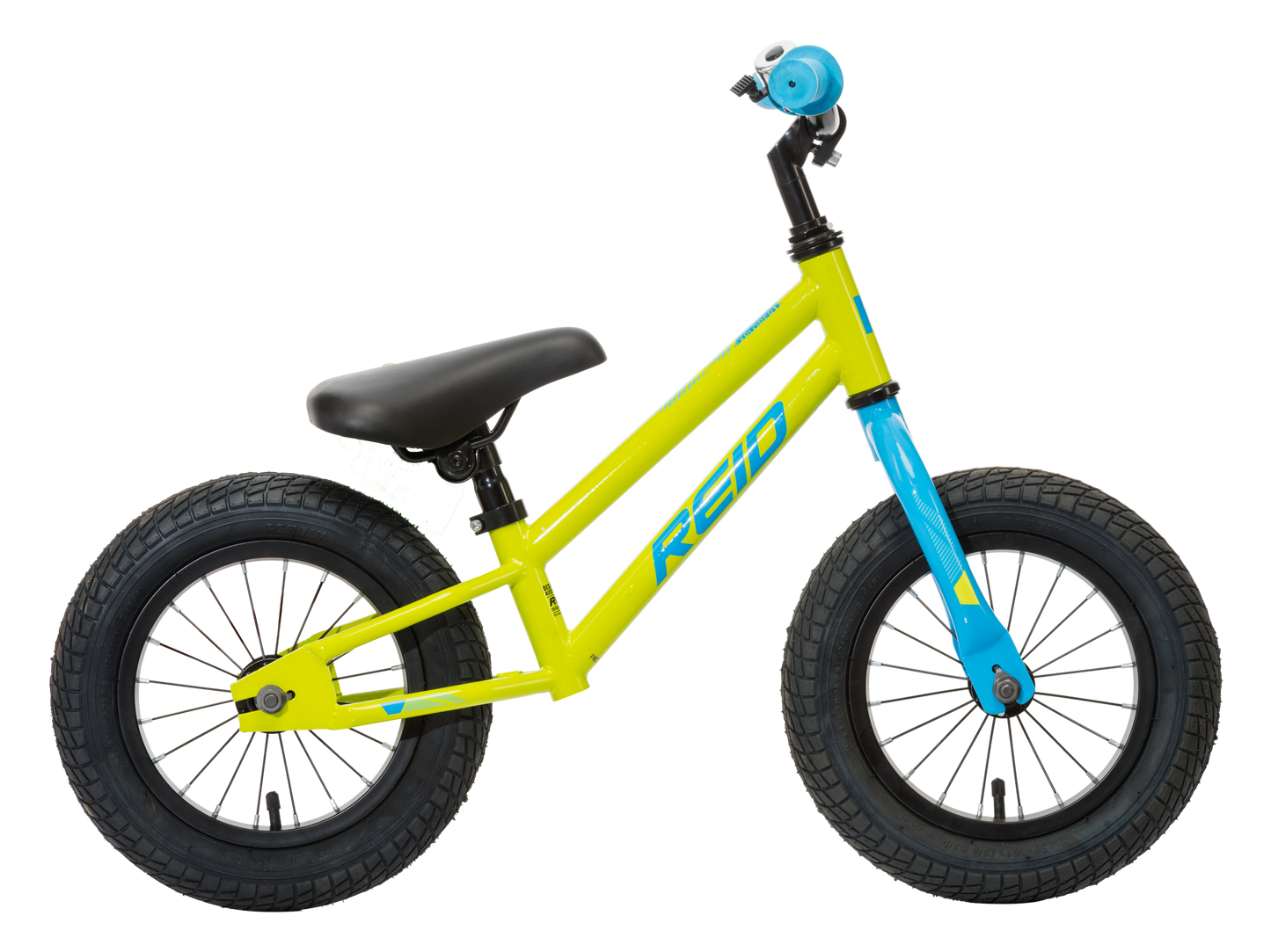 Explorer S Kids Balance Bike in Lime showing BMX style bike frame from Reid Cycles Australia 
