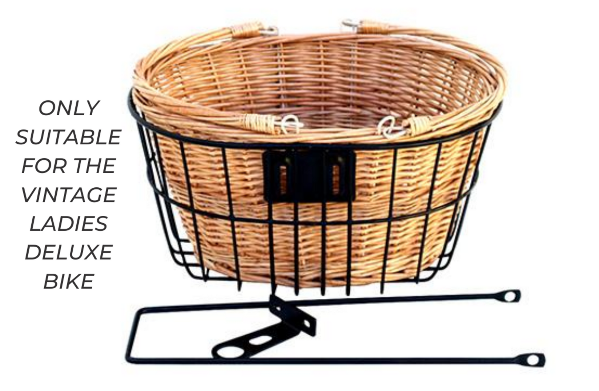 Reid Front Deluxe Basket Kit - (Suitable ONLY for Vintage Ladies Deluxe Bike) Black Black / - Black -  Reid Cycles AU