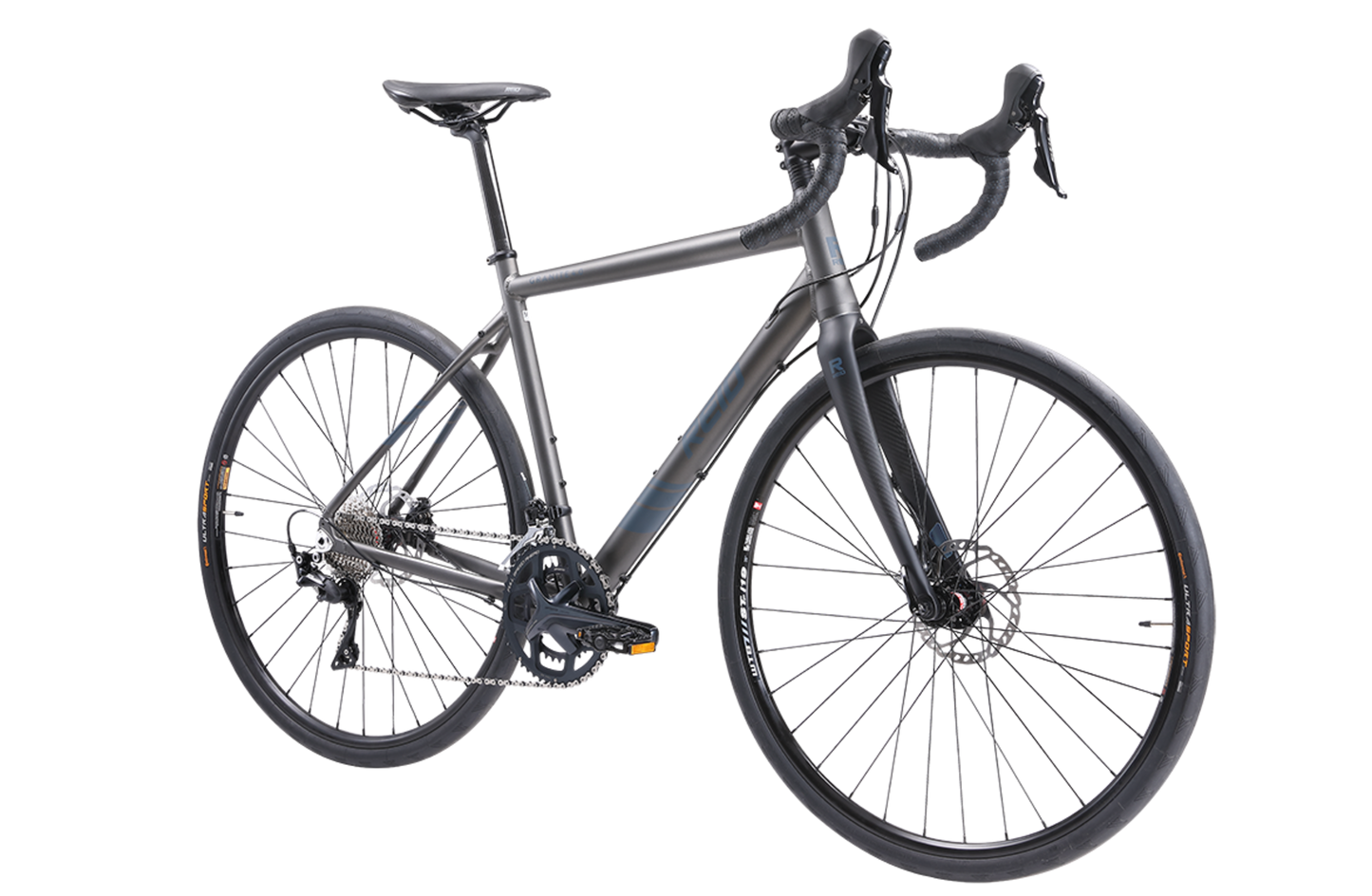 Granite 4.0 Gravel Bike in Grey showing bike on front angle from Reid Cycles Australia 
