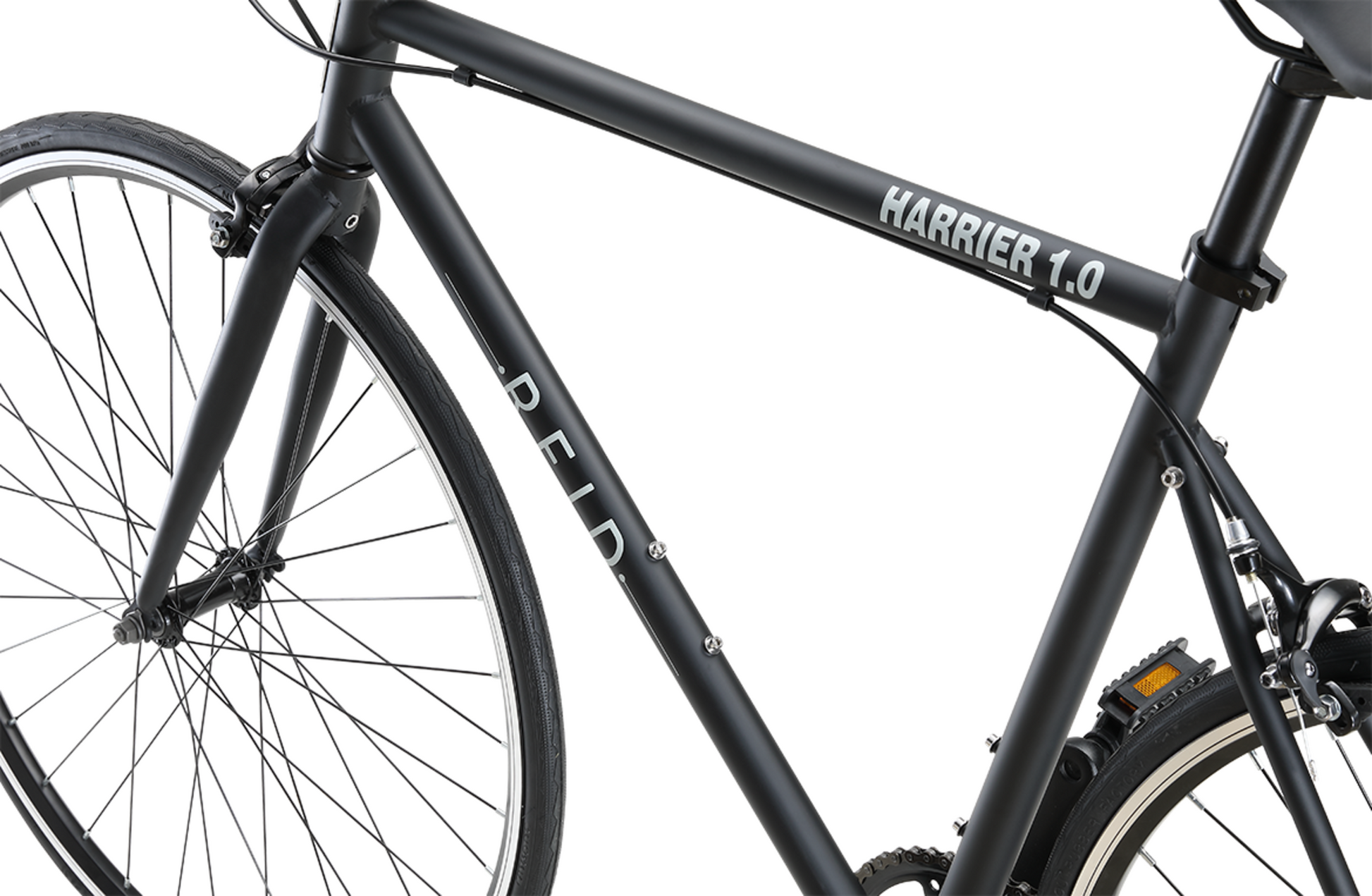 Harrier 1.0 singlespeed bike in Matte black showing lightweight bike frame from Reid Cycles Australia