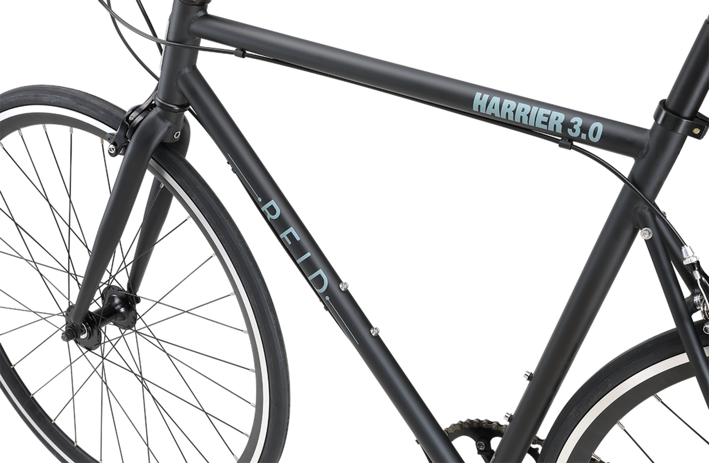 Harrier 3.0 fixie style bike in matte black showing lightweight bike frame from Reid Cycles Australia