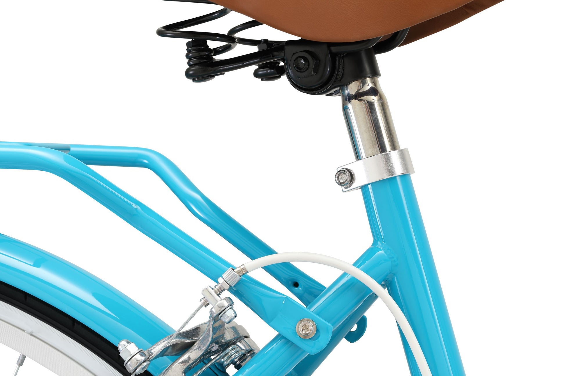 Ladies Classic Plus Vintage Bike in aqua showing alloy seatpost from Reid Cycles Australia