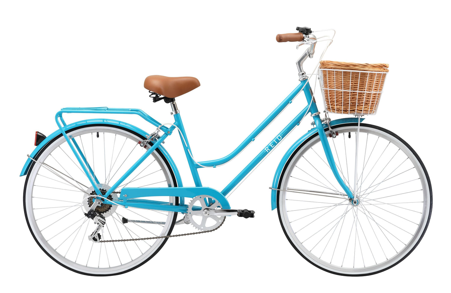 Ladies Classic Plus Vintage Bike in aqua with 7-speed Shimano gearing from Reid Cycles Australia