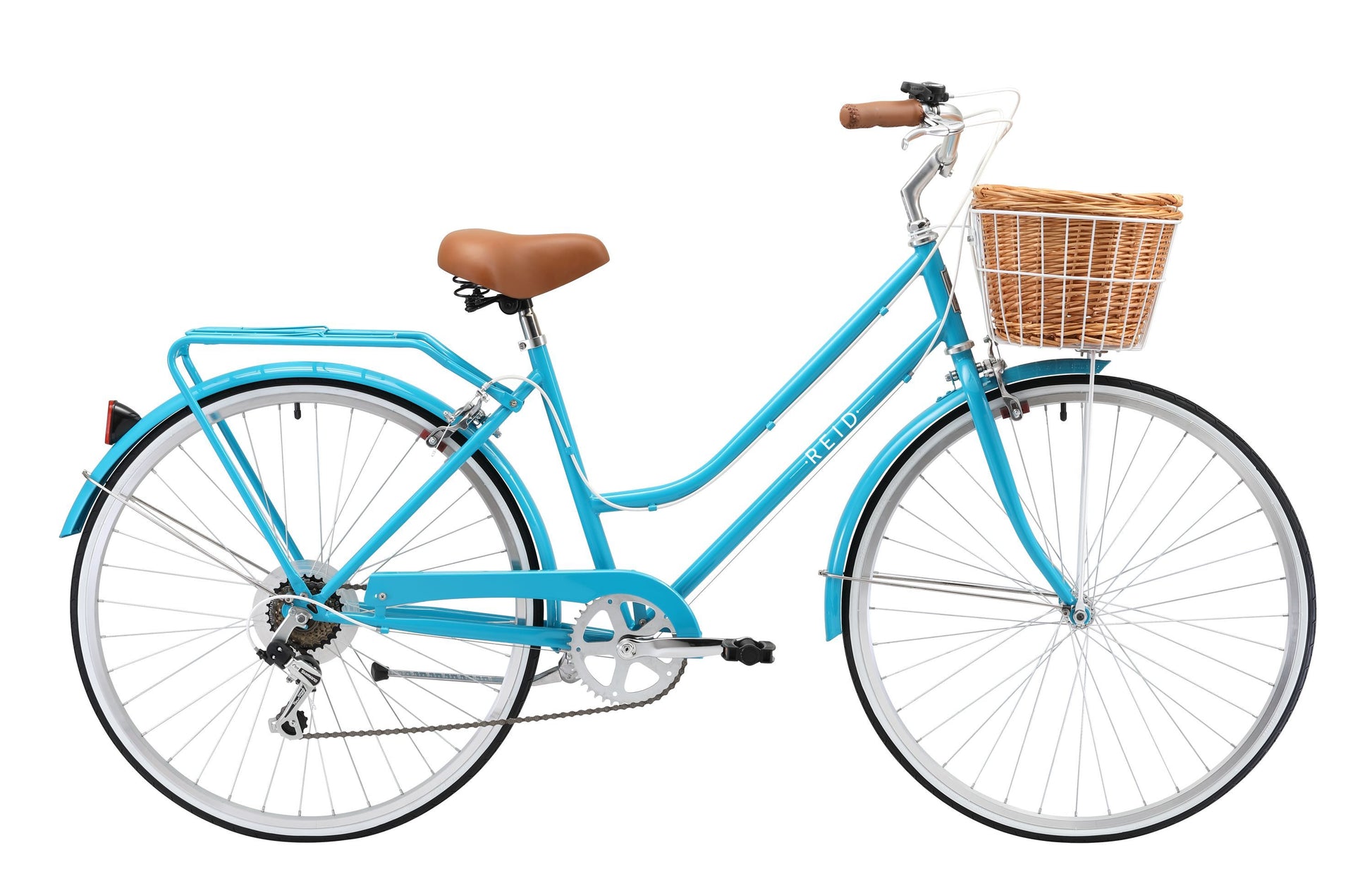 Ladies Classic Plus Vintage Bike in aqua with 7-speed Shimano gearing from Reid Cycles Australia