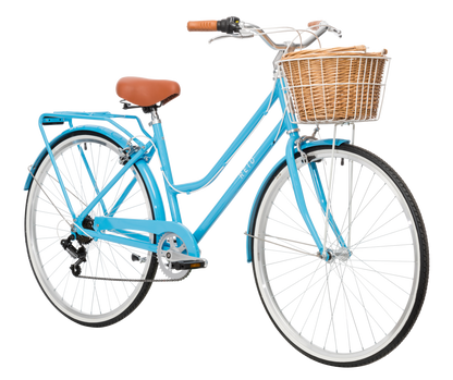 Ladies Classic Plus Vintage Bike in Baby Blue with Shimano 7-speed gearing from Reid Cycles Australia 