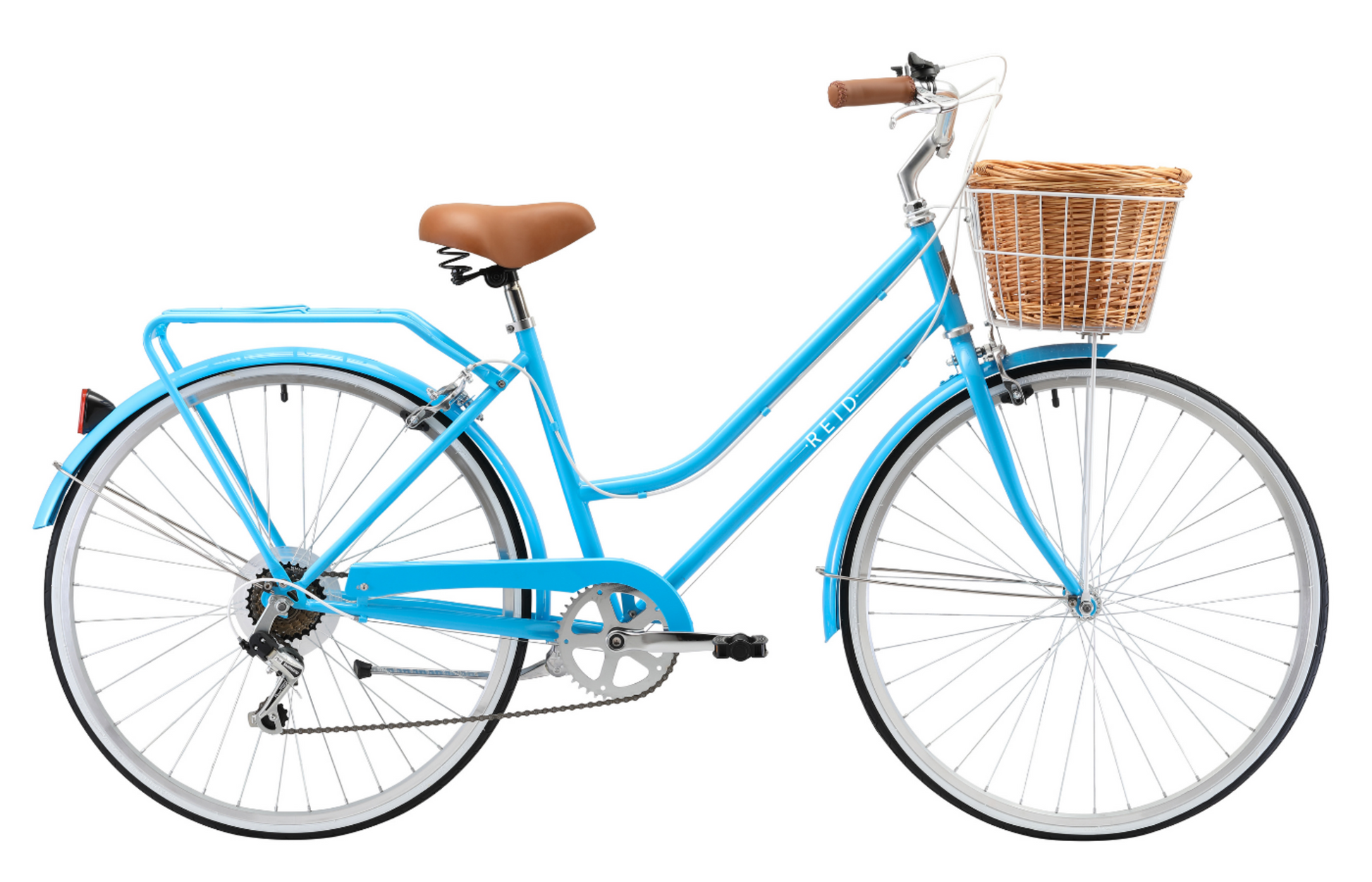 Ladies Classic Plus Vintage Bike in Baby Blue with Shimano 7-speed gearing from Reid Cycles Australia 