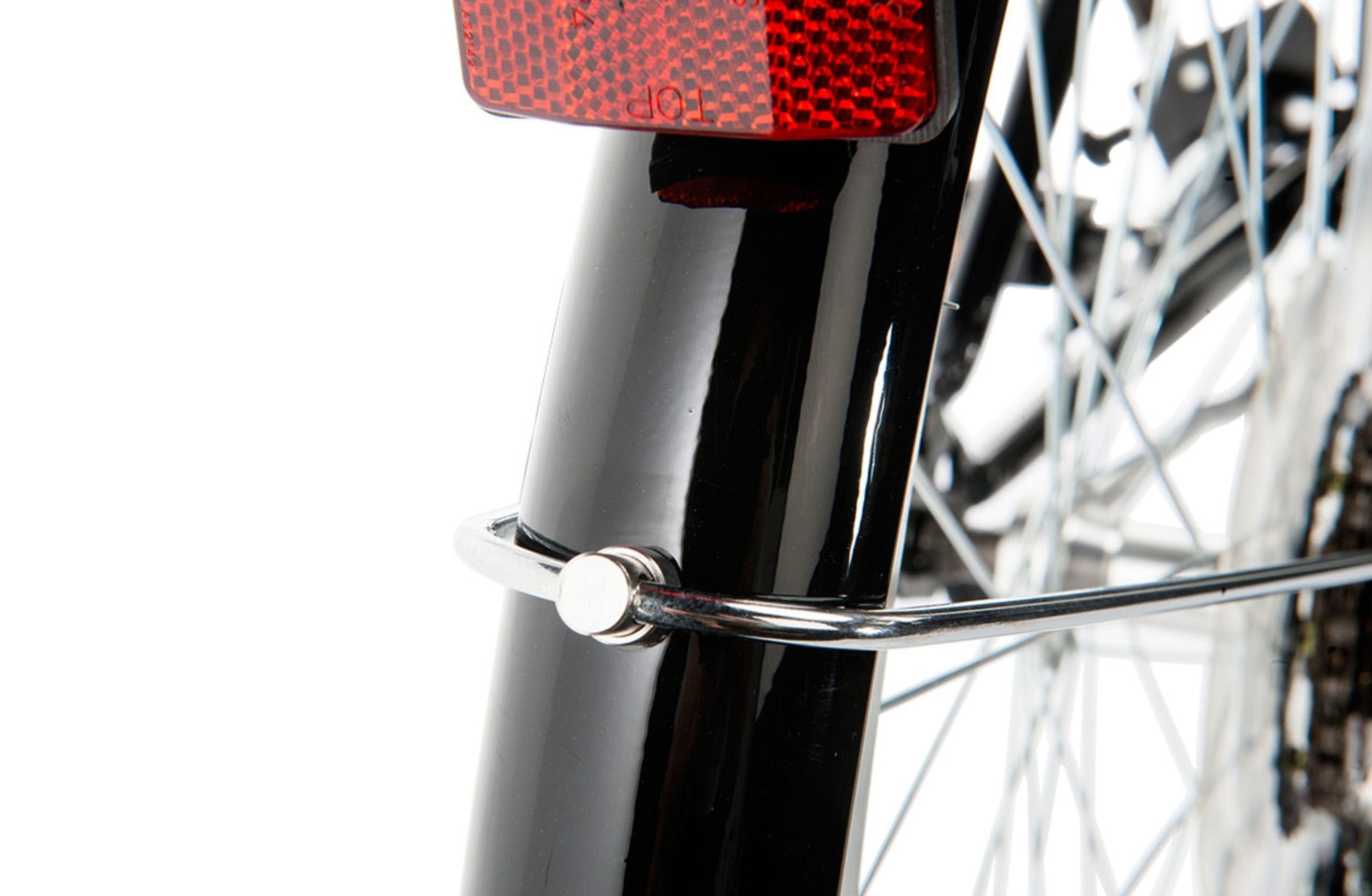 Ladies Classic Plus Vintage Bike in Black showing rear mudguard with red reflector from Reid Cycles Australia
