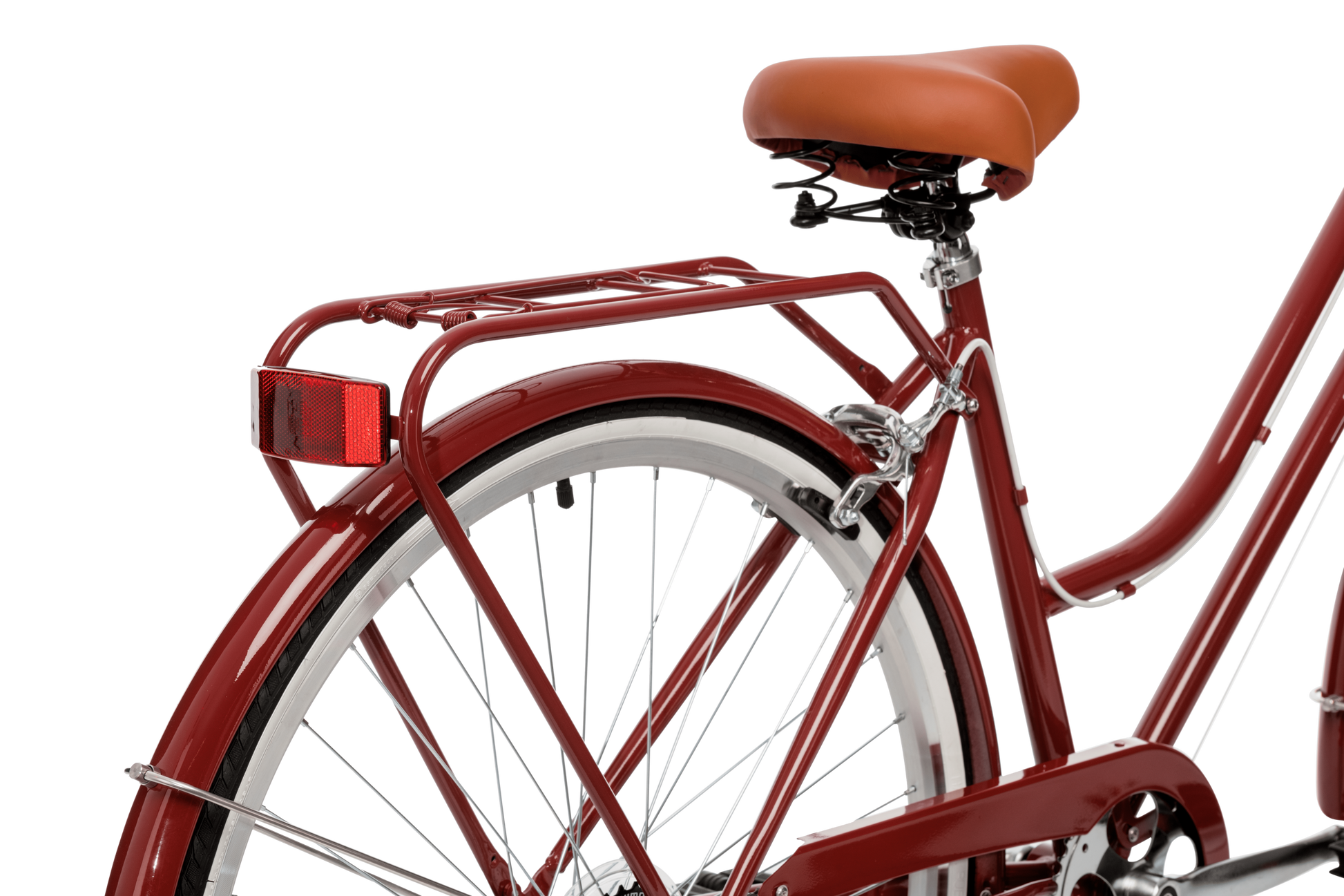 red vintage ladies bicycle