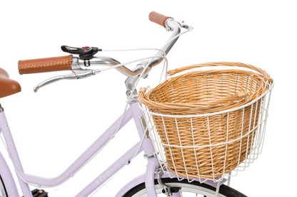 Ladies Classic Plus Vintage Bike in Lavender showing front basket from Reid Cycles Australia