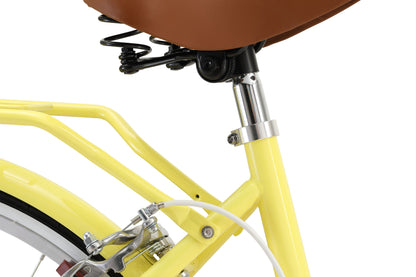 Ladies Classic Plus Vintage Bike in Lemon showing alloy seatpost from Reid Cycles Australia