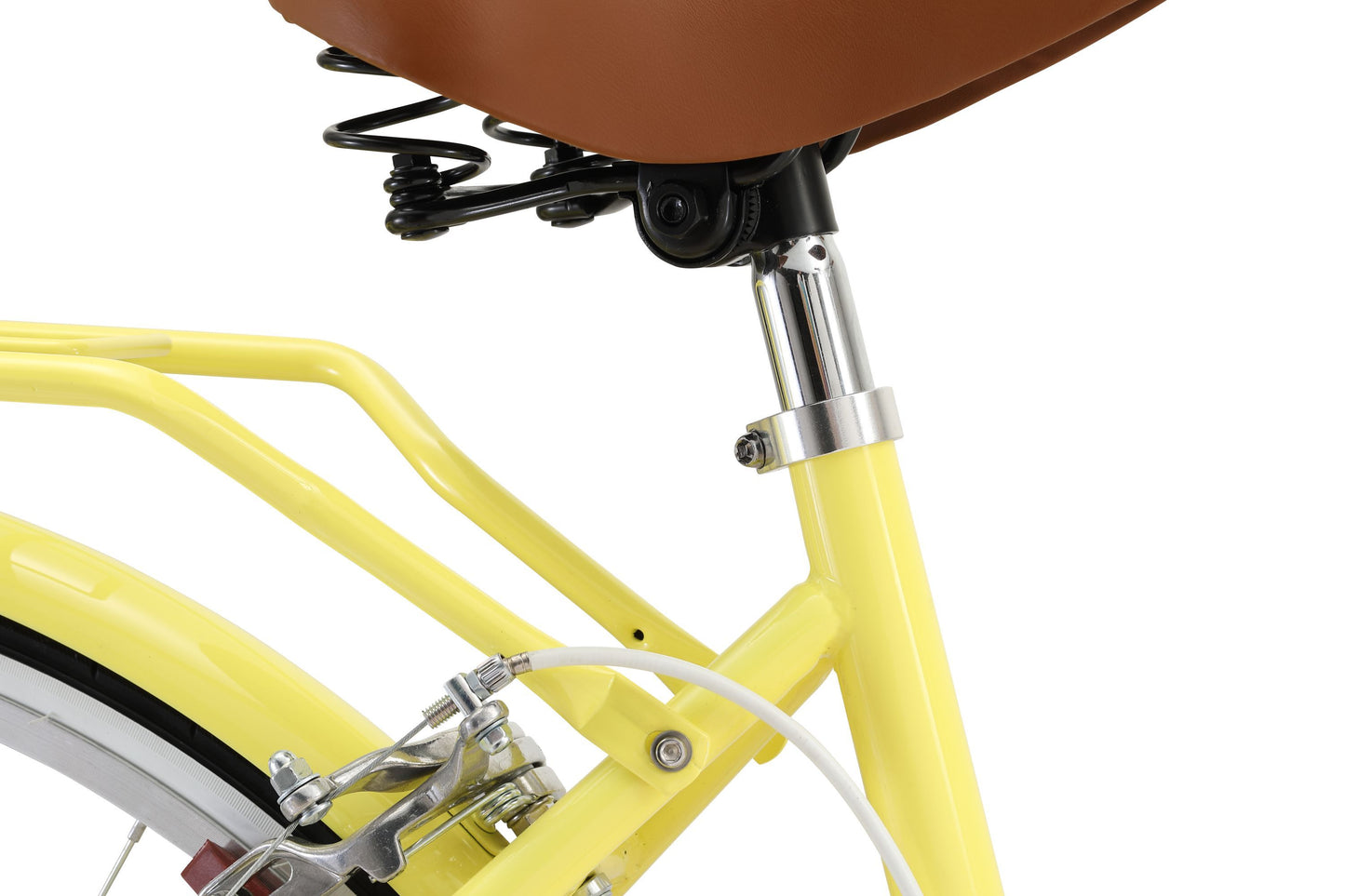 Ladies Classic Plus Vintage Bike in Lemon showing alloy seatpost from Reid Cycles Australia