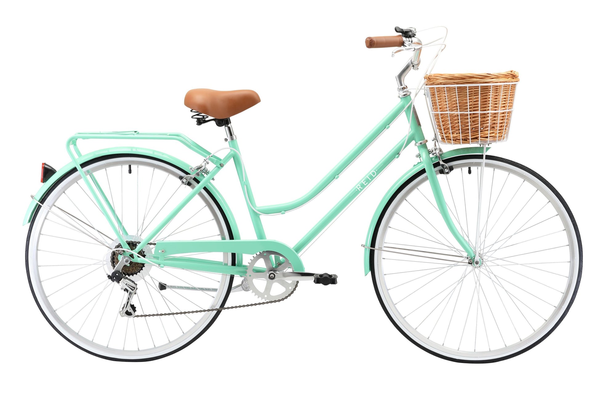Ladies Classic Plus Vintage Bike in Mint Green with 7-speed Shimano gearing from Reid Cycles Australia