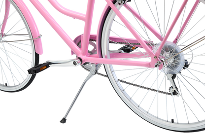 Ladies Classic Plus Vintage Bike in Pink showing alloy kickstand from reid cycles australia