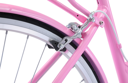 Ladies Classic Plus Vintage Bike in Pink front Dual-Pivot Caliper Brake from Reid Cycles Australia