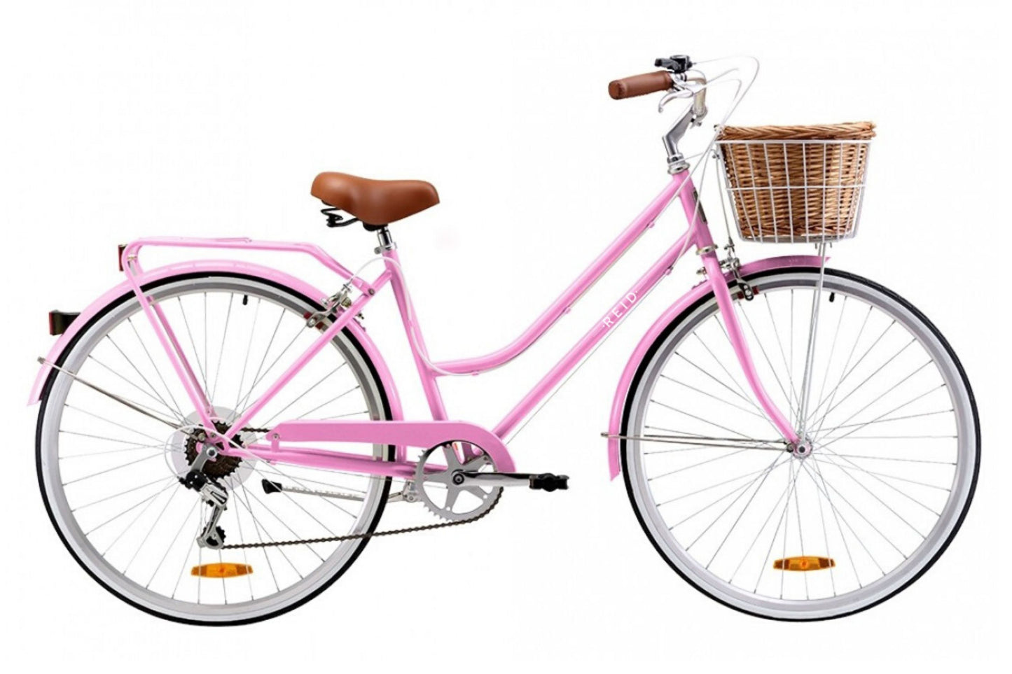 Ladies Classic Plus Vintage Bike in Pink with 7-speed Shimano gearing from Reid Cycles Australia