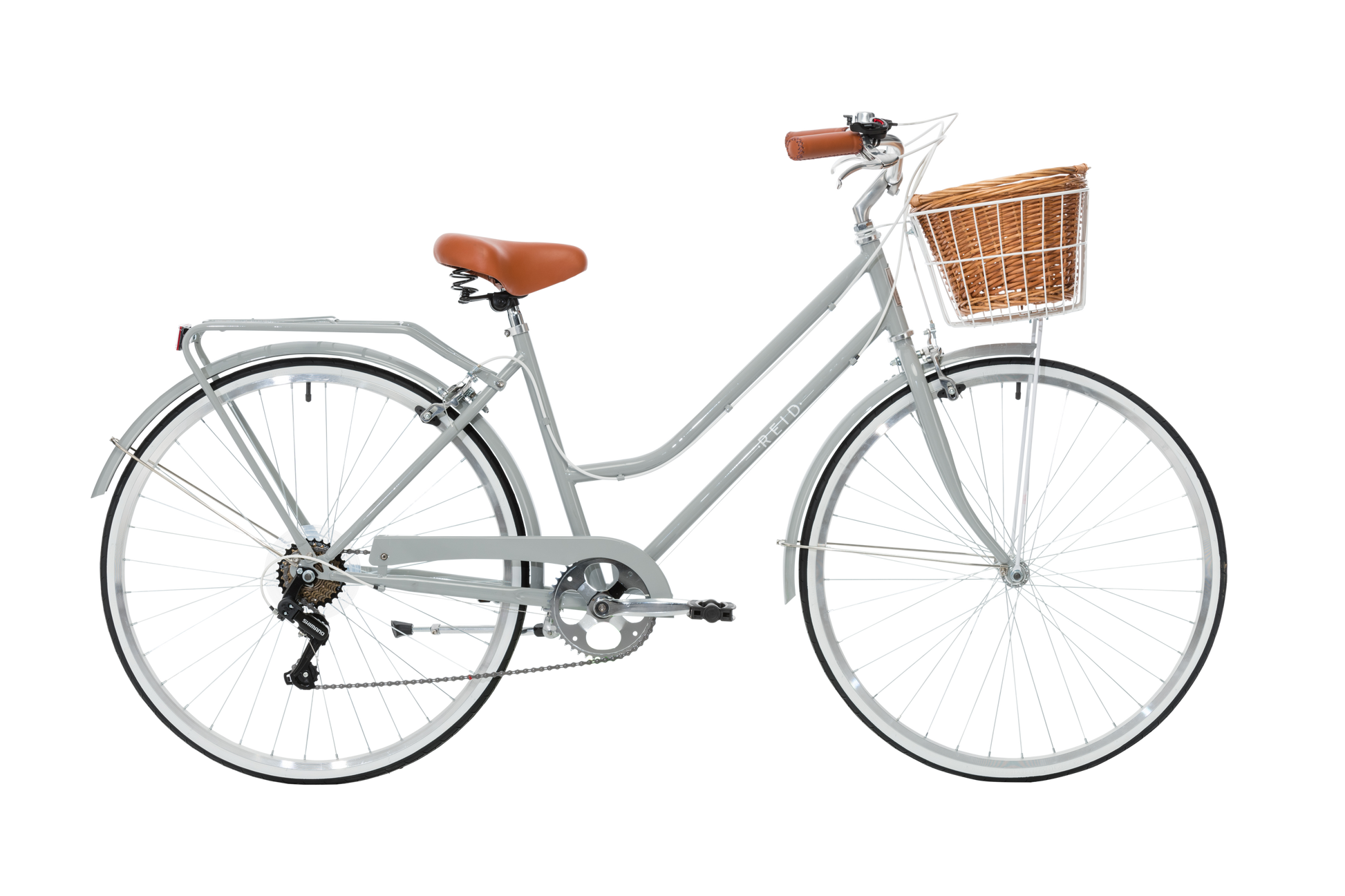 Ladies Classic Plus Vintage Bike in Smoke Grey with 7-speed Shimano gearing from Reid Cycles Australia