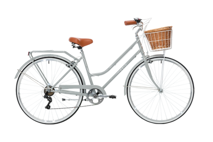 Ladies Classic Plus Vintage Bike in Smoke Grey with 7-speed Shimano gearing from Reid Cycles Australia