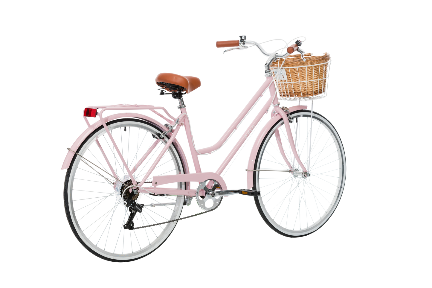 Ladies Classic Plus Vintage Bike in Soft Pink on rear angle from Reid Cycles Australia