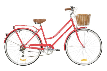 Ladies Classic Plus Vintage Bike in Watermelon with 7-speed Shimano gearing from Reid Cycles Australia