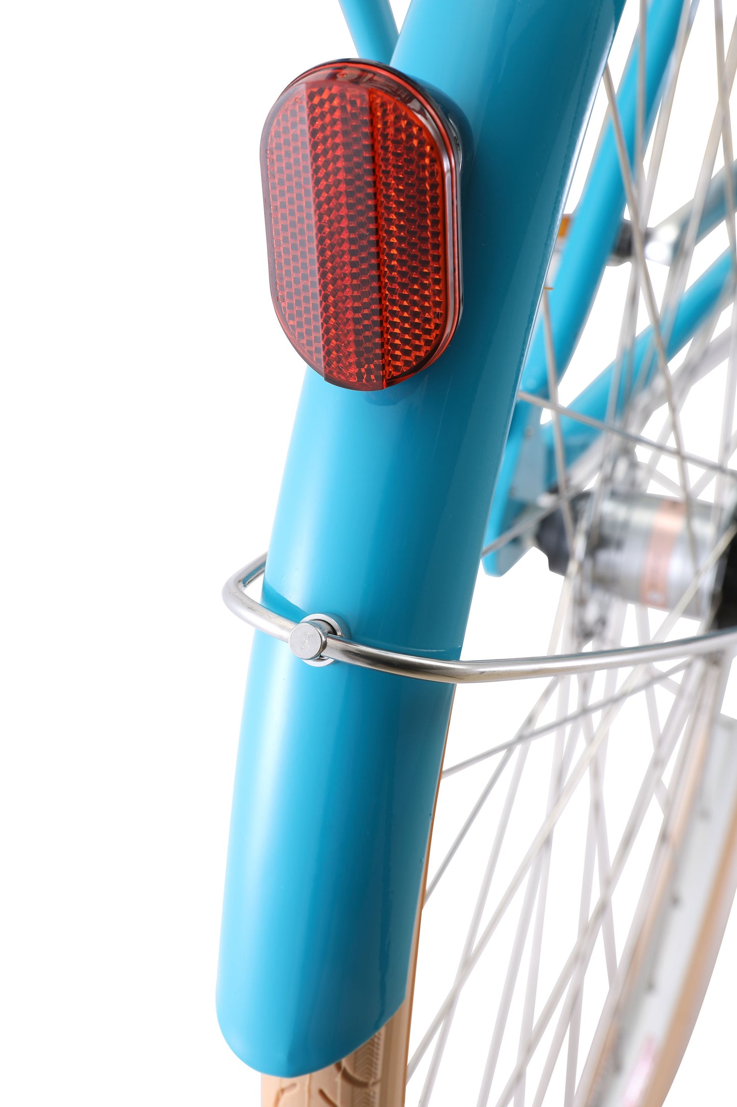 Ladies Deluxe Vintage Bike in Aqua showing rear mudguard and red reflector from Reid Cycles Australia