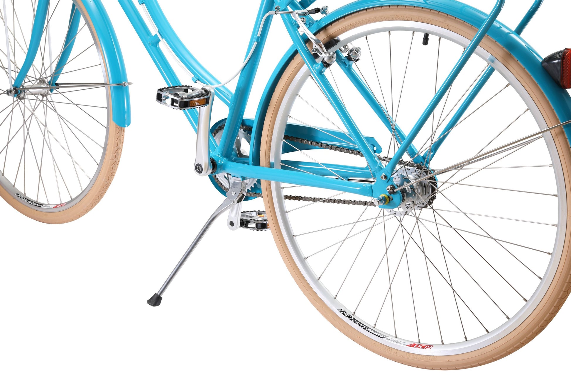 Ladies Deluxe Vintage Bike in Aqua featuring alloy kickstand from Reid Cycles Australia