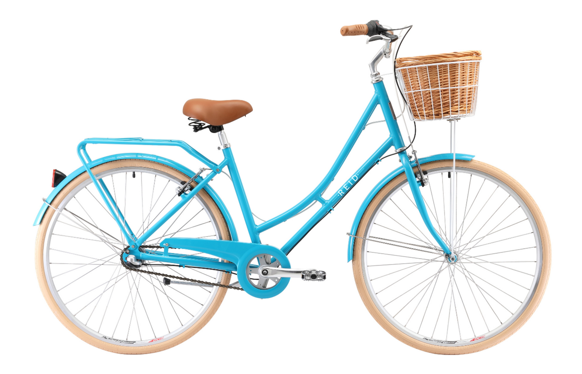 Ladies Deluxe Vintage Bike in Aqua with 3-speed Shimano gearing from Reid Cycles Australia