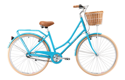 Ladies Deluxe Vintage Bike in Aqua with 3-speed Shimano gearing from Reid Cycles Australia