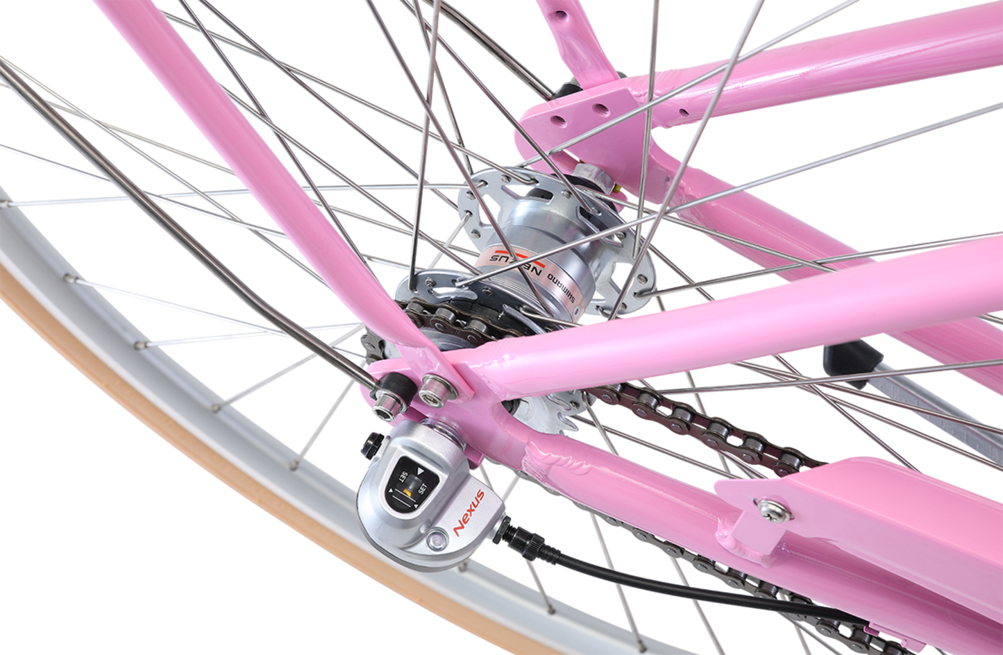 Ladies Deluxe Vintage Bike in Pink with 3-speed Shimano gearing from Reid Cycles Australia