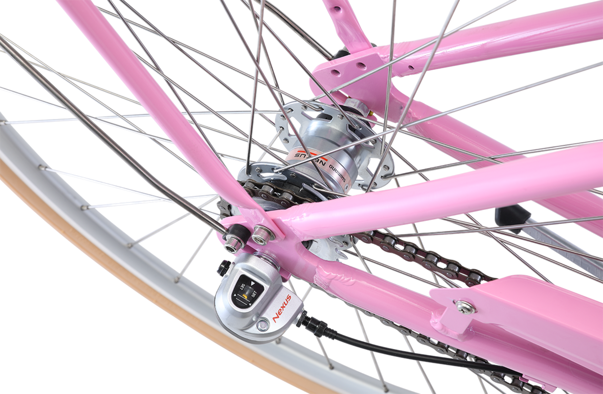 Ladies Deluxe Vintage Bike in Pink with 3-speed Shimano gearing from Reid Cycles Australia