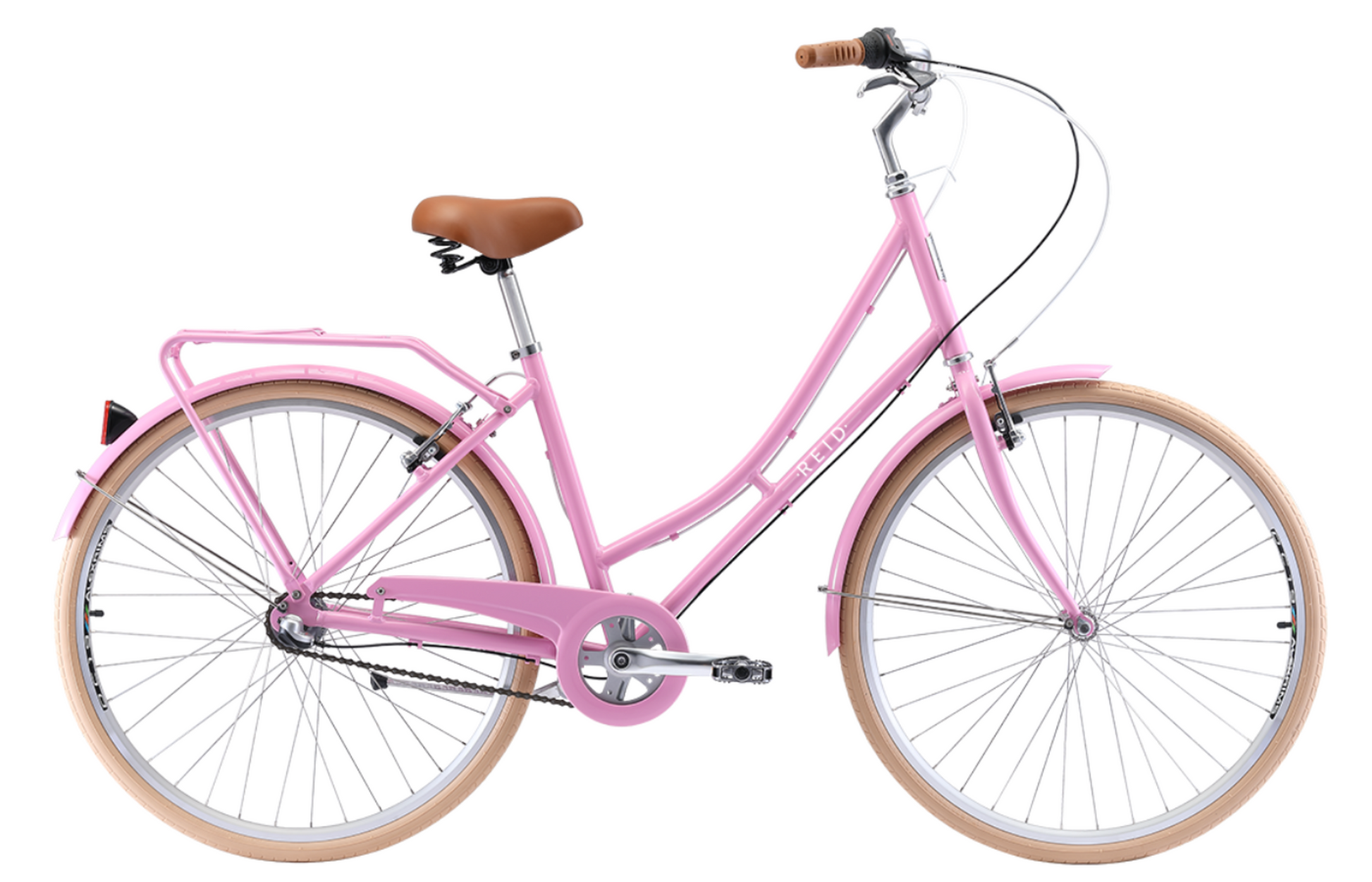 Ladies Deluxe Vintage Bike in Pink with 3-speed Shimano gearing from Reid Cycles Australia