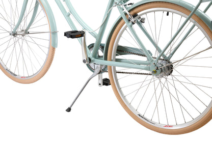 Ladies Deluxe Vintage Bike in Sage showing alloy kickstand from Reid Cycles Australia