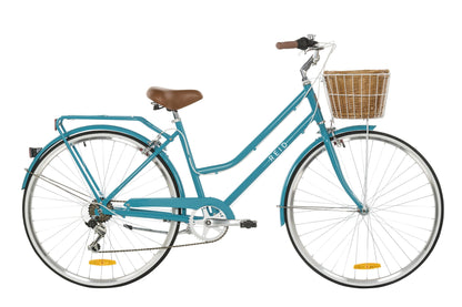 Ladies Lite Vintage Bike in Aqua with 7-speed Shimano gearing from Reid Cycles Australia