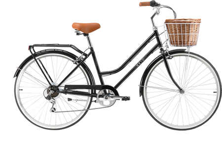 White vintage bike with basket sale