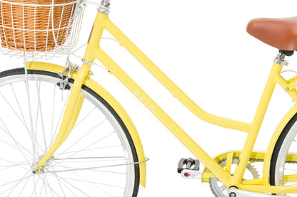 Ladies Lite Vintage Bike in Lemon showing front Dual-Pivot Caliper Brakes from Reid Cycles