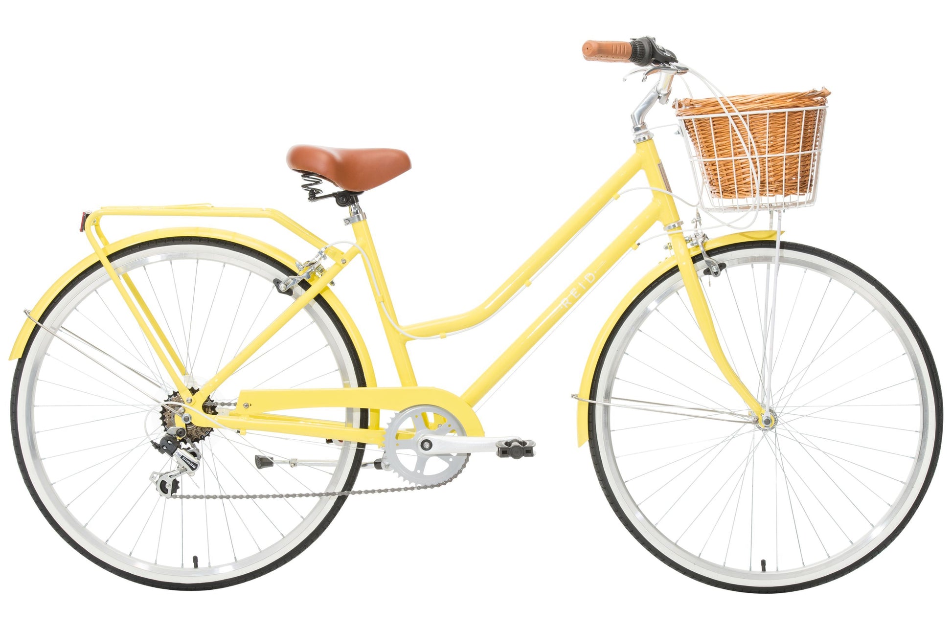 Ladies Lite Vintage Bike in Lemon with 7-speed Shimano gearing from Reid Cycles Australia