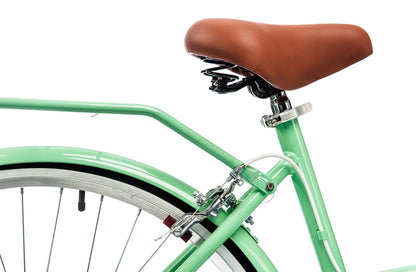 Ladies Lite Vintage Bike in Mint Green showing rear Dual-Pivot Caliper Brake from Reid Cycles Australia