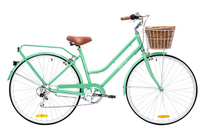 Ladies Lite Vintage Bike in Mint Green with 7-speed Shimano gearing from Reid Cycles Australia