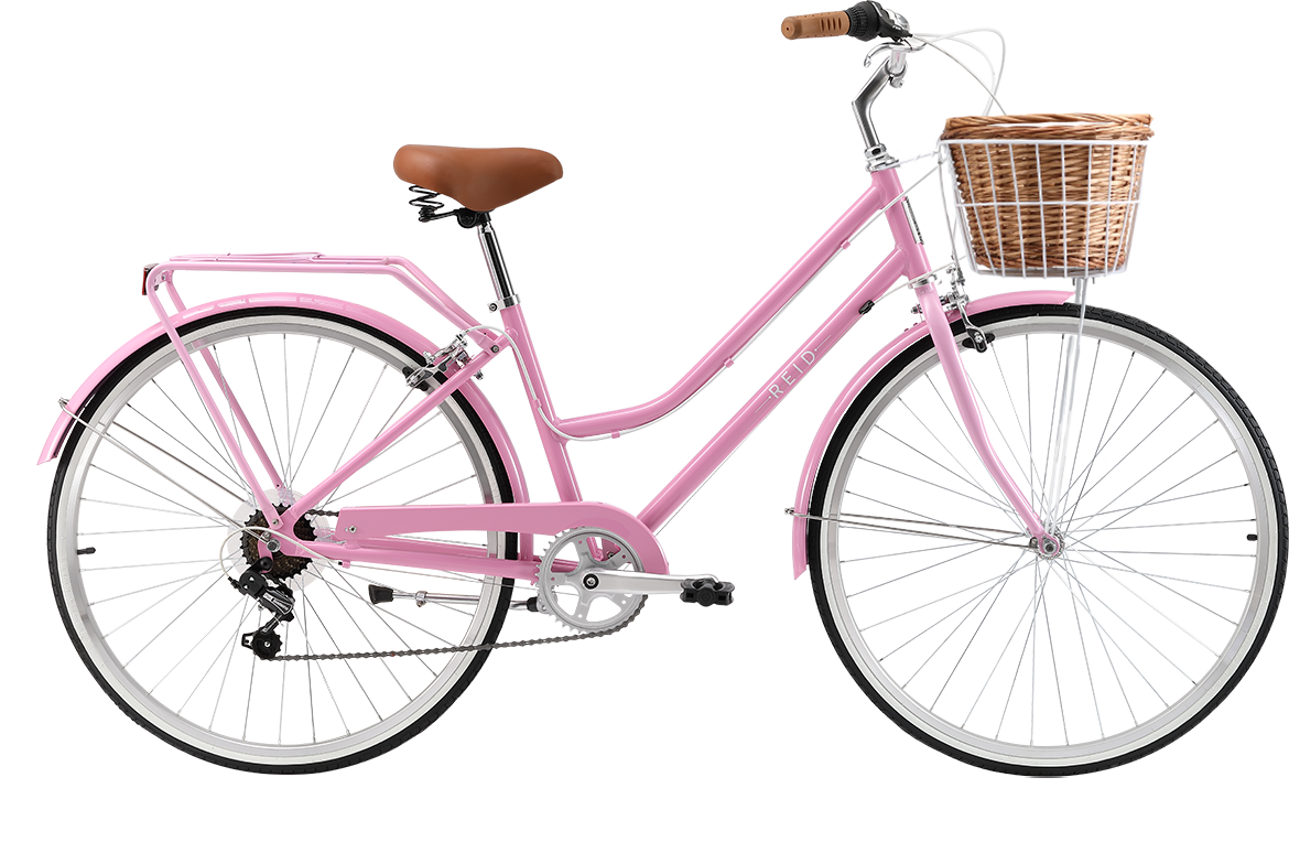 Ladies Lite Vintage Bike in Pink with 7-speed Shimano gearing from Reid Cycles Australia