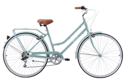 Ladies Lite Vintage Bike in Sage with 7-speed Shimano gearing from Reid Cycles Australia