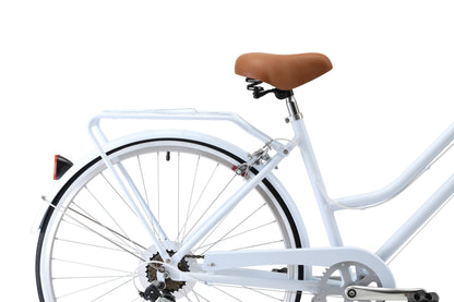 Ladies Lite Vitnage Bike in white featuring rear pannier rack from Reid Cycles Australia