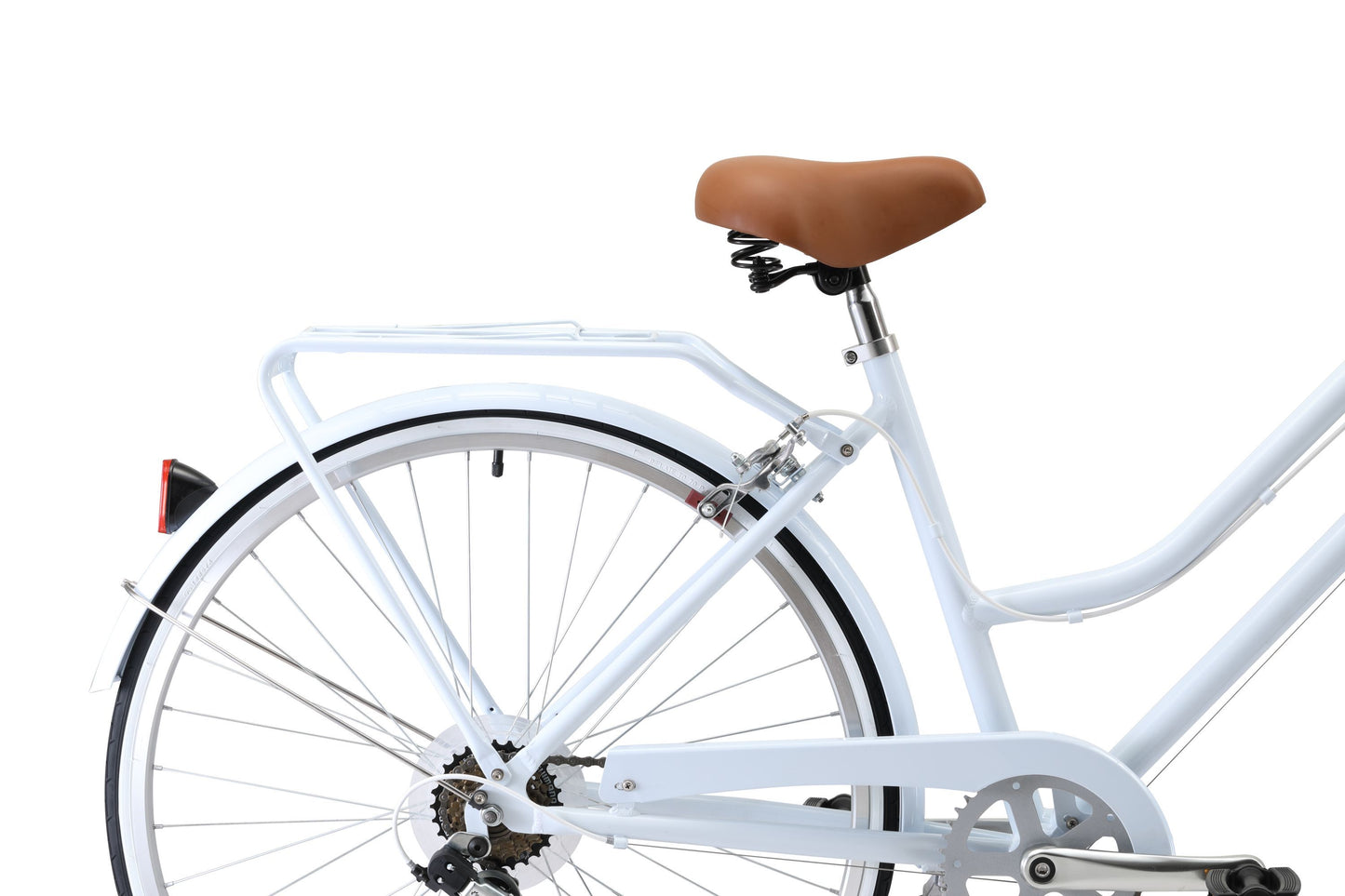 Ladies Lite Vitnage Bike in white featuring rear pannier rack from Reid Cycles Australia