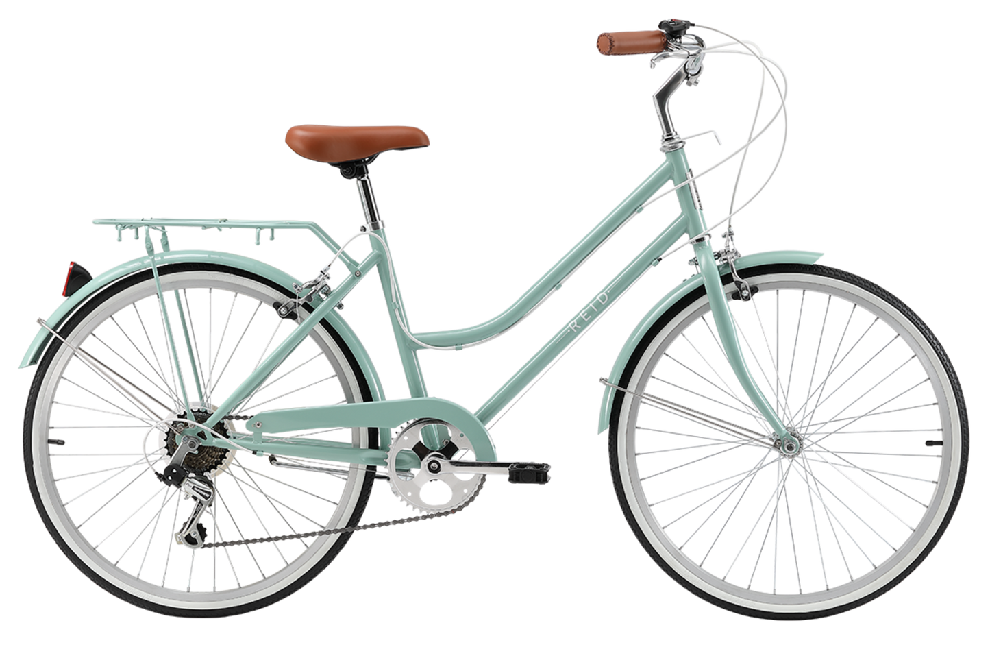 Petite Ladies Vintage Bike in Sage with 7-speed Shimano gearing from Reid Cycles Australia