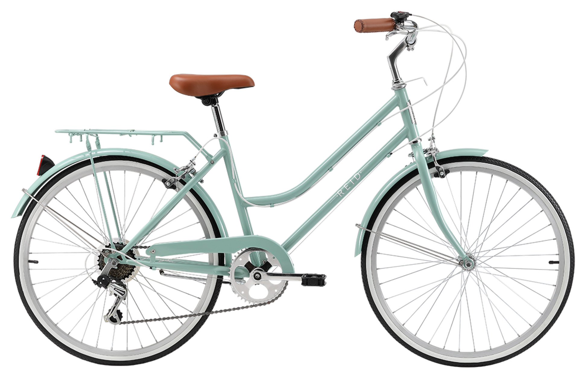 Petite Ladies Vintage Bike in Sage with 7-speed Shimano gearing from Reid Cycles Australia