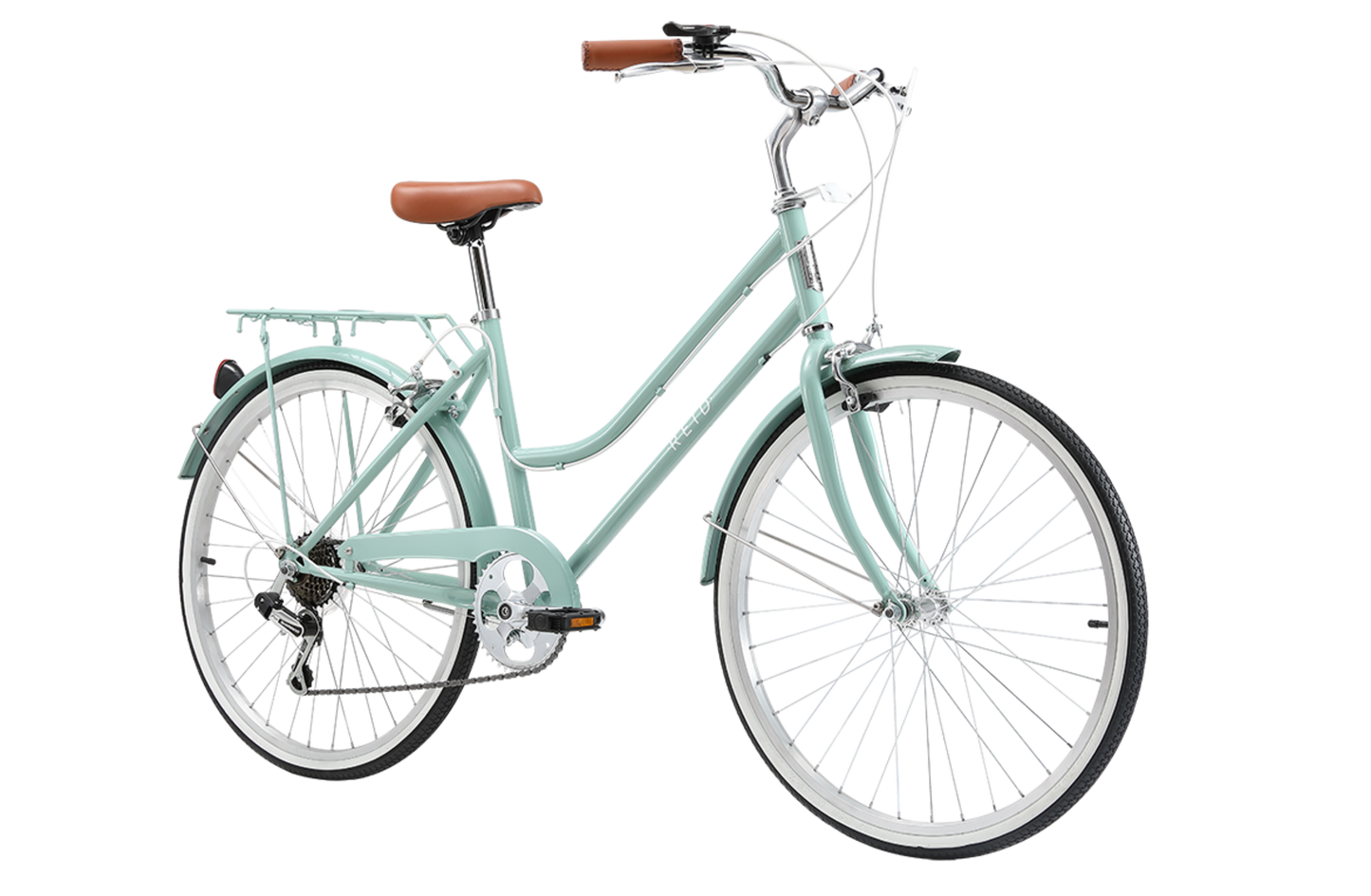 Petite Ladies Vintage Bike in Sage with 7-speed Shimano gearing from Reid Cycles Australia