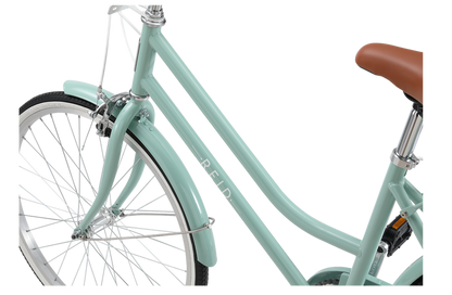 Petite Ladies Vintage Bike in Sage showing step through bike frame from Reid Cycles Australia