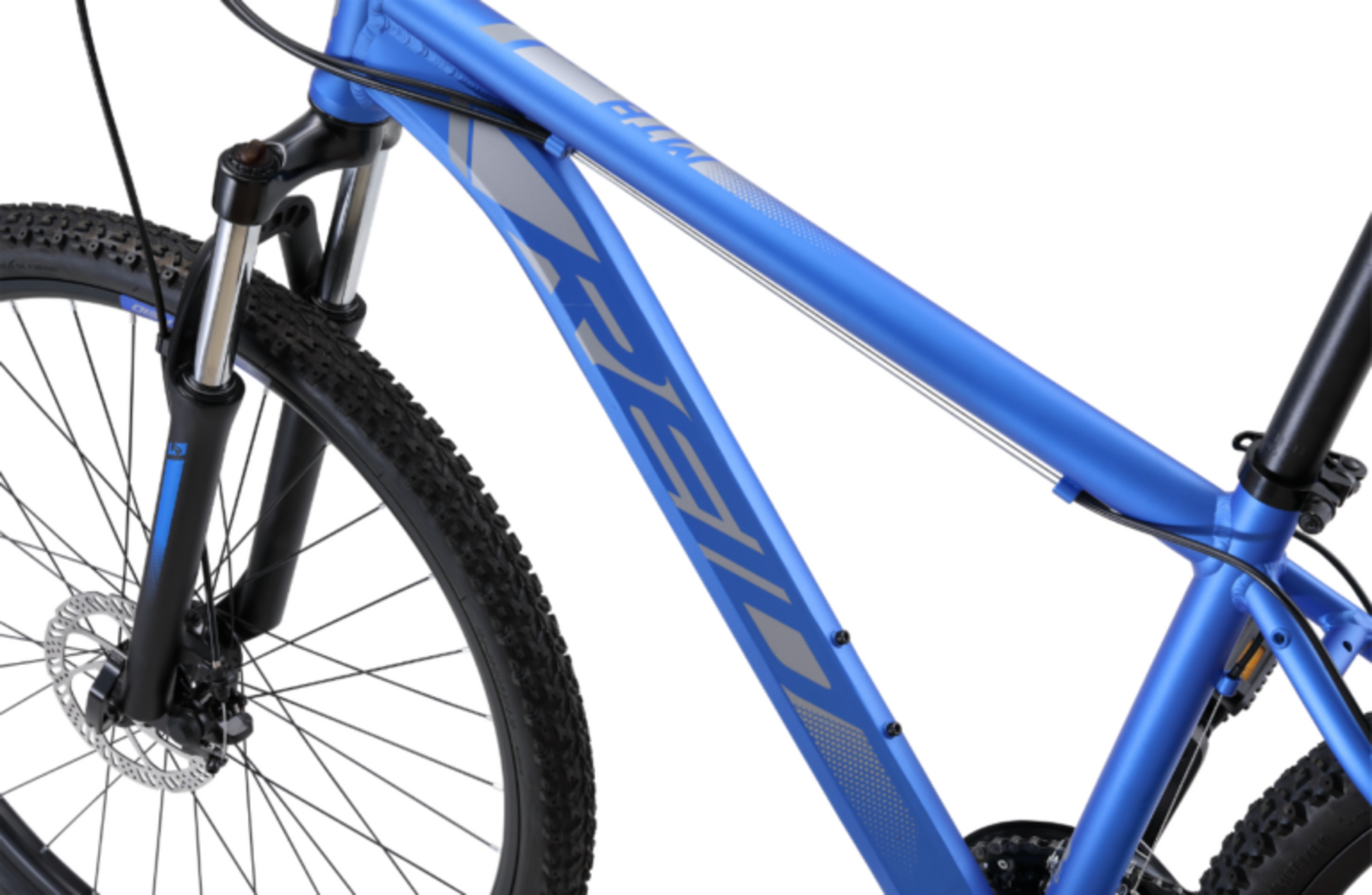 The MTB Pro 27.5" Disc Mountain Bike in Matte Blue showing the bike frame and mtb geometry from Reid Cycles Australia