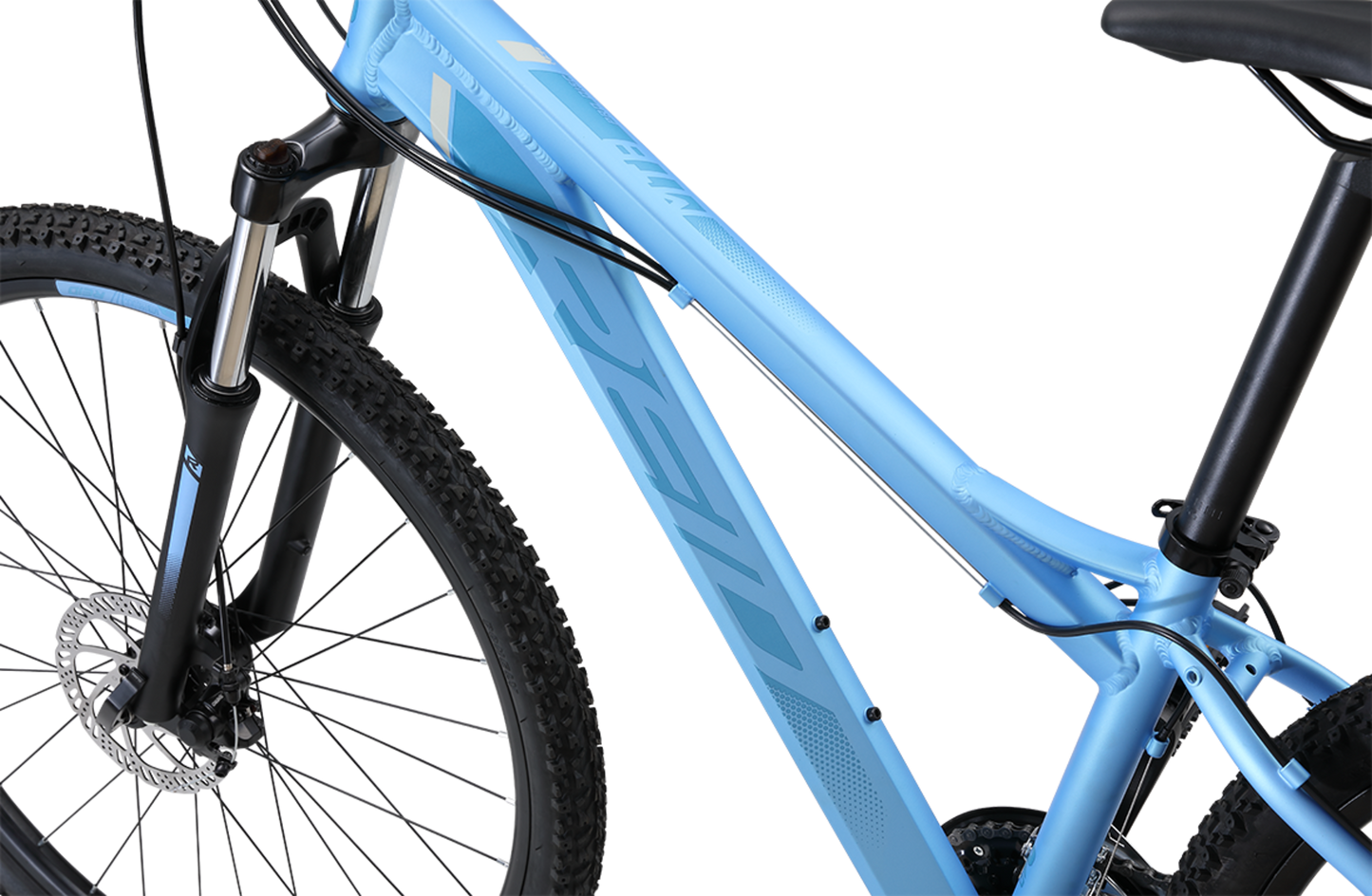 MTB Pro 27.5" Disc WSD Mountain Bike in light blue showing WSD bike frame geometry from Reid Cycles Australia